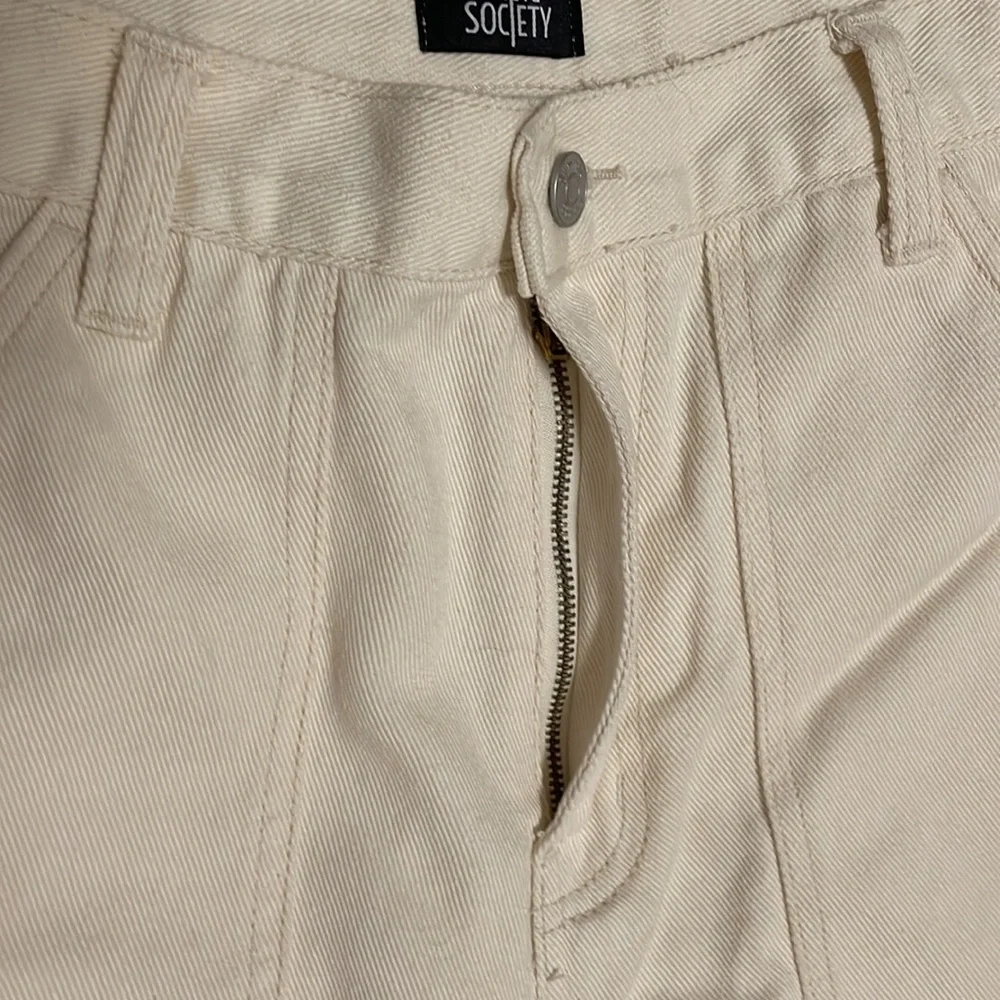 Cream Ripped Baggy Jeans - Picture 4 of 7